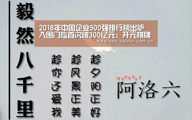 2018年中国企业500强排行榜出炉 入围门槛首次破300亿